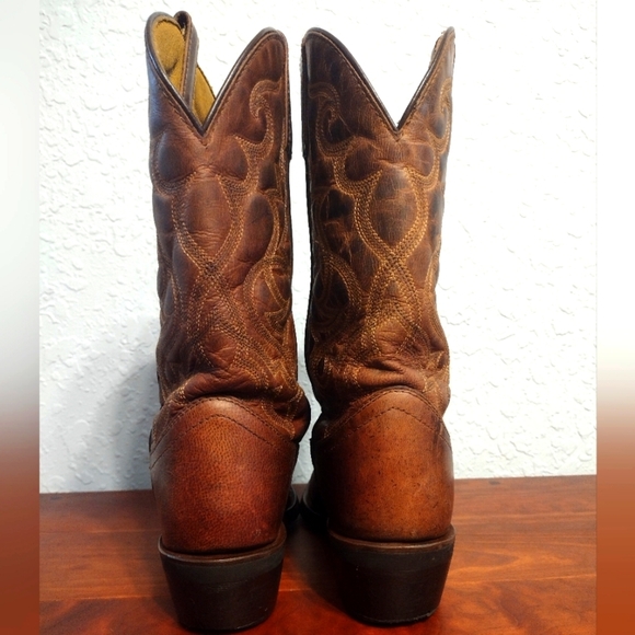 Laredo Women's Maddie Embroidered Round Toe Pull On Leather Boots - Picture 4 of 8